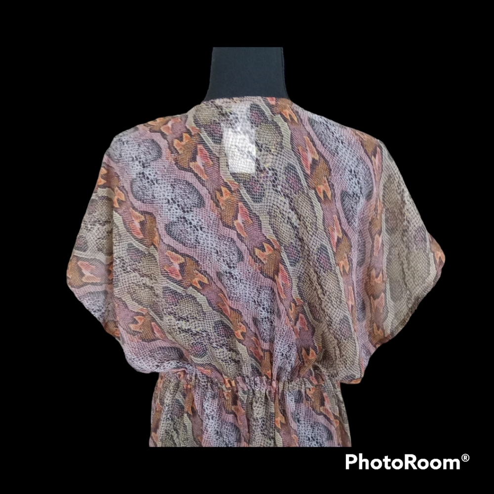 Echo Women's Python Print Open Front Midi Caftan … - image 7